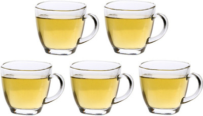 Somil Pack of 5 Glass Clear Glass Coffee & Tea Cup/ Mug (100 Ml), Enjoy Your Drink In Style, Pack Of 5(Clear, Cup Set)