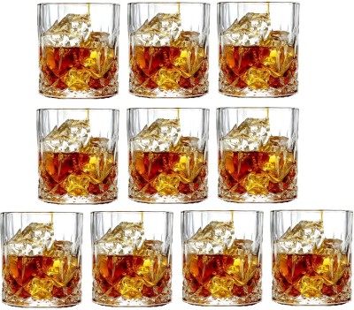 1st Time (Pack of 10) Transparent Clear Water Glass, Set Of 10, 200 ML - AA74 Glass Set Beer Glass(200 ml, Glass, Clear, White)