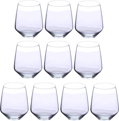 1st Time (Pack of 10) Transparent Water Glass, Set Of 10, 350 ML Glass Set Beer Glass(350 ml, Glass, Clear, White)