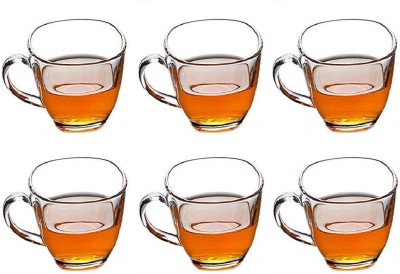 Somil Pack of 6 Glass Clear Glass Coffee & Tea Cup/ Mug (100 Ml), Enjoy Your Drink In Style, Pack Of 6(Clear, Cup Set)