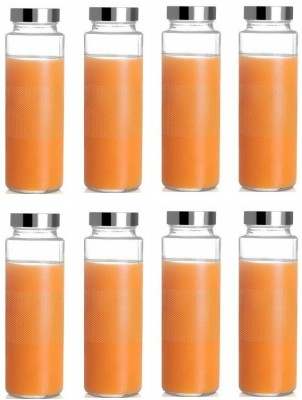 AFAST Multipurpose Food Grade Clear Water Bottle Container, Set Of 8, Capacity 750 ML 750 ml Bottle(Pack of 8, Clear, Glass)