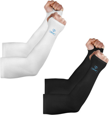 SUBHUSHA Nylon Arm Sleeve For Men & Women(Free, White, Black)