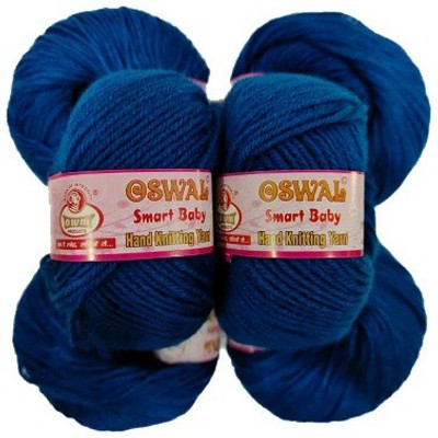 JEFFY Oswal Smart Baby Wool Hand Knitting Soft Fingering Crochet Hook 10pcs (250gms) 25gm Each Ball Shade no.38 Dark Blue
