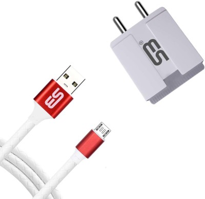 SB 12 W 3.4 A Mobile 3.4A Double USB Port Fast Mobile Charger BIS Certified, Auto-detect Technology, Android Smartphone Charger (white) with 1.2 Meter Micro USB Data Cable | High Speed Charging | Tangle Free | Unbreakable | COL5351 Charger with Detachable Cable(White, Cable Included)