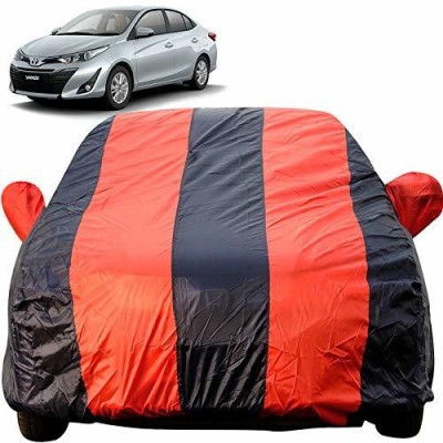 Autofact Car Cover For Toyota Yaris (With Mirror Pockets)(Red, Blue, For 2018, 2019, 2020, 2021 Models)