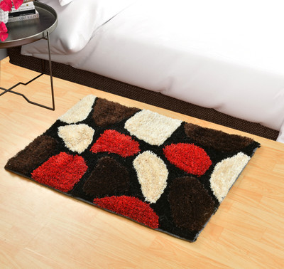 shopgallery Red, Beige Polyester Runner(2 ft,  X 3 ft, Rectangle)