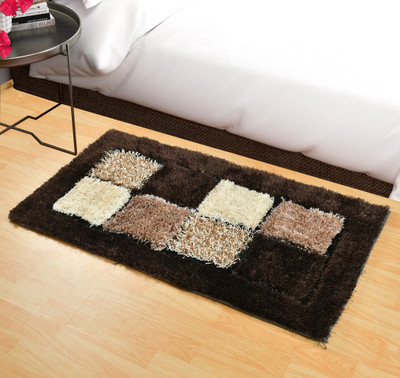 shopgallery Brown Polyester Runner(2 ft,  X 4 ft, Rectangle)