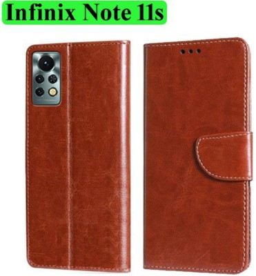 Wynhard Flip Cover for Infinix Note 11s(Brown, Grip Case, Pack of: 1)