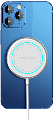 TANTRA Mag Power Compatible with Mag-Safe Wireless Charger, Magnetic Wireless Charging Pad Compatible with Mag-Safe on iPhone 12 Mini/iPhone 12/12 Pro/12 Pro Max/iPhone 13 Series (Aluminium) Charging Pad