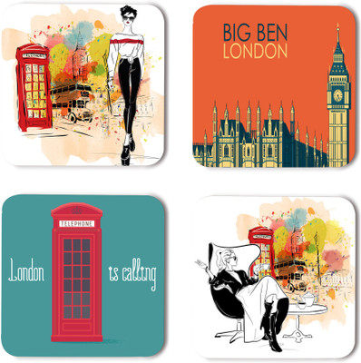 whats your kick Square Wood Coaster Set(Pack of 4)