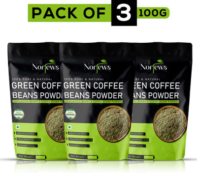 Norjews Unroasted Green Coffee Beans Powder Instant Coffee 100g Pack of 3 Instant Coffee(3 x 100 g)