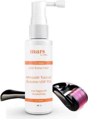 mars by GHC Beard Growth | 5% Beard Growth Serum [60ml] + Beard Growth Stimulator [Derma Roller -0.5mm 540 Titanium Needles] | For Faster and Healthy Thicker Beard Growth (1 Month Kit)  (2 Items in the set)