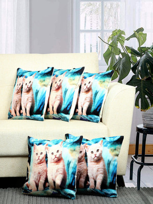 BELLA TRUE Polyester Cushions Cover(Pack of 5, 40 cm*40 cm, Multicolor)