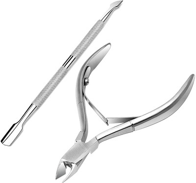 KIRA 1Pcs Cuticle Pusher Cuticle Remover 1pcs Cuticle cutter Professional Stainless Steel Cuticle Cutter Clipper Durable Pedicure Manicure Tools for Fingernails and Toenails Black Dual Ended Cuticle Pusher(Pack of 1)