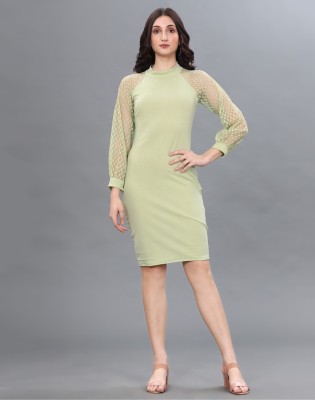 Selvia Women Bodycon Light Green Dress