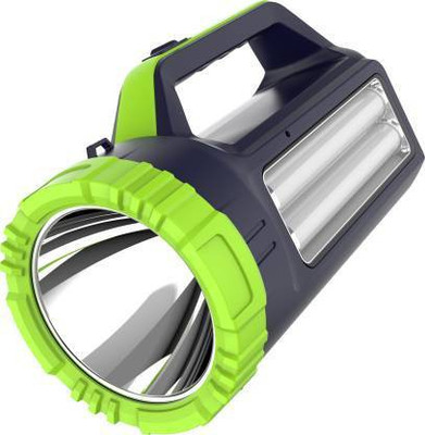 GLOWISH LONG RANGE HANDHELD PORTABLE SUPER BRIGHT RECHARGEABLE DUAL TWIN TUBE+ SEARCHLIGHT BATTERY LED 12 hrs Torch Emergency Light(Green)