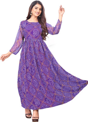 bindudi Flared/A-line Gown(Blue)