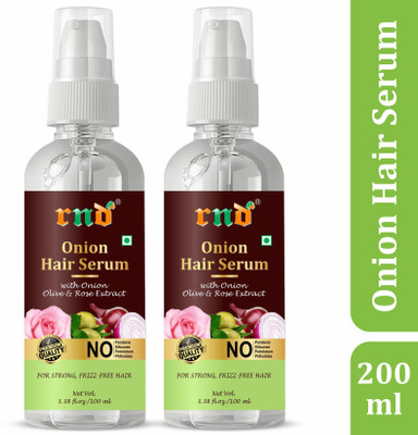 RND Onion Hair Serum with Onion & Rose Extract for Silky & Smooth Hair - Pack of 2(200 ml)