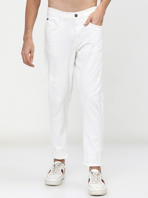 HIGHLANDER Tapered Fit Men White Jeans