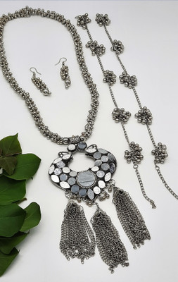 AnEk goods Oxidised Silver Silver Jewellery Set(Pack of 1)