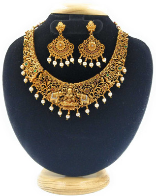 PBM CREATIONS Copper Gold-plated Gold Jewellery Set(Pack of 1)