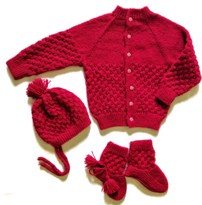 Little Aayu Baby Boys & Baby Girls Casual Cardigan Cap, Bootie(Red)