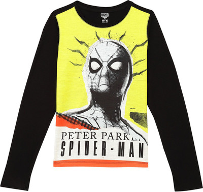 Marvel by Wear Your Mind Boys Typography, Printed Polycotton Regular T Shirt(Black, Pack of 1)