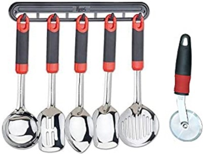 LAPREX cooking spoon and pizza cuter Kitchen Tool Set(Cooking Spoon, Cutter)