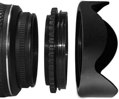 MILLETS 55mm Screw Mount Petal Crown Flower Shape for Sony Alpha 18-55MM  Lens Hood(58 mm, Black)