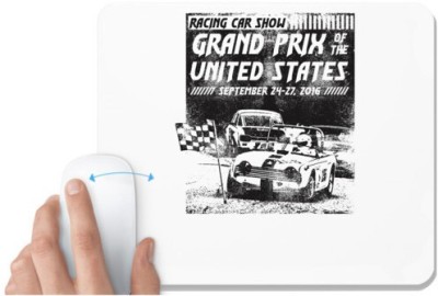 UDNAG White Mousepad 'Grand Prix united States | Racing Car Show' for Computer / PC / Laptop [230 x 200 x 5mm] Mousepad(White)