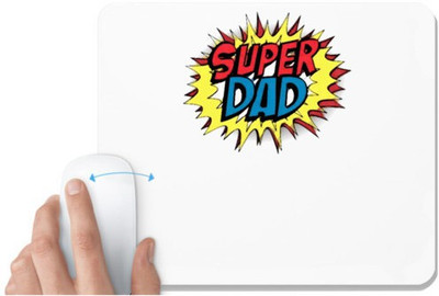 UDNAG White Mousepad 'Pappa | Super Dad' for Computer / PC / Laptop [230 x 200 x 5mm] Non Slip Base Mousepad(White)