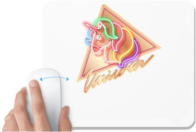 UDNAG White Mousepad 'Unicorn' for Computer / PC / Laptop [230 x 200 x 5mm] Non Slip Base Mousepad(White)