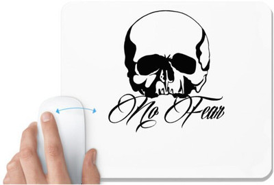 UDNAG White Mousepad 'Death | Skull no fear' for Computer / PC / Laptop [230 x 200 x 5mm] Mousepad(White)