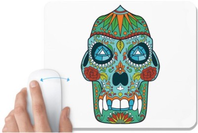 UDNAG White Mousepad 'Illustration | Monster Sugar Skull' for Computer / PC / Laptop [230 x 200 x 5mm] Mousepad(White)