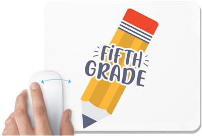 UDNAG White Mousepad 'School Teacher | fifth gradee' for Computer / PC / Laptop [230 x 200 x 5mm] Non Slip Base Mousepad(White)