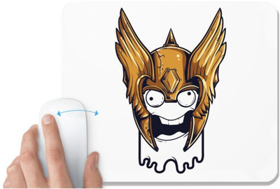 UDNAG White Mousepad 'Vikings | Warrior crown' for Computer / PC / Laptop [230 x 200 x 5mm] Non Slip Base Mousepad(White)
