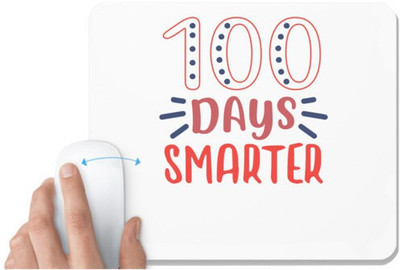 UDNAG White Mousepad 'Smart | 100 days smarterr' for Computer / PC / Laptop [230 x 200 x 5mm] Mousepad(White)