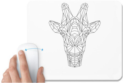 UDNAG White Mousepad 'Geometry | Giraffe Head Geometry' for Computer / PC / Laptop [230 x 200 x 5mm] Non Slip Base Mousepad(White)