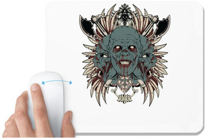 UDNAG White Mousepad 'Death | Zombie skull' for Computer / PC / Laptop [230 x 200 x 5mm] Mousepad(White)