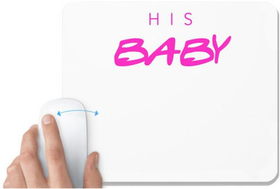 UDNAG White Mousepad 'Couple | His Baby' for Computer / PC / Laptop [230 x 200 x 5mm] Non Slip Base Mousepad(White)