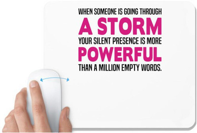 UDNAG White Mousepad 'Nurse | Silence presence is more powerful' for Computer / PC / Laptop [230 x 200 x 5mm] Non Slip Base Mousepad(White)