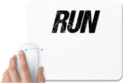 UDNAG White Mousepad 'Run' for Computer / PC / Laptop [230 x 200 x 5mm] Non Slip Base Mousepad(White)
