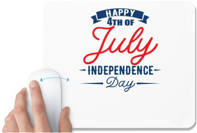 UDNAG White Mousepad '4th july' for Computer / PC / Laptop [230 x 200 x 5mm] Non Slip Base Mousepad(White)