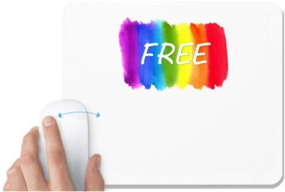 UDNAG White Mousepad 'Free | LGBTQ illustration' for Computer / PC / Laptop [230 x 200 x 5mm] Mousepad(White)