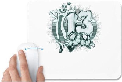 UDNAG White Mousepad 'Joker and 13 flower' for Computer / PC / Laptop [230 x 200 x 5mm] Non Slip Base Mousepad(White)