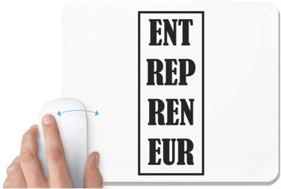 UDNAG White Mousepad 'Entrepreneur | ENT REP REN EUR | Entrepreneur' for Computer / PC / Laptop [230 x 200 x 5mm] Non Slip Base Mousepad(White)