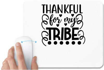 UDNAG White Mousepad 'Thanks | Thankfull' for Computer / PC / Laptop [230 x 200 x 5mm] Non Slip Base Mousepad(White)