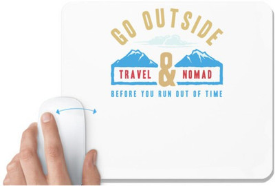 UDNAG White Mousepad 'Mountain travel' for Computer / PC / Laptop [230 x 200 x 5mm] Non Slip Base Mousepad(White)