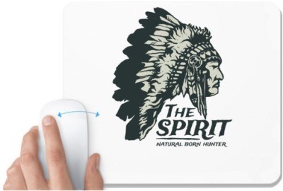 UDNAG White Mousepad 'The Spirit | Wild west red Indian Spirit natural born hunter' for Computer / PC / Laptop [230 x 200 x 5mm] Mousepad(White)