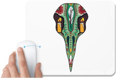 UDNAG White Mousepad 'Illustration | Monster Sugar Skull Design' for Computer / PC / Laptop [230 x 200 x 5mm] Mousepad(White)